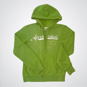 Women’s Sz M Lime Green Zip-Up Hoodie From Aeropostale